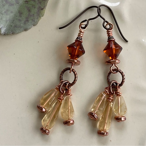 ARTISAN Earrings - “Sweet Honey” Dangles - Picture 6 of 10